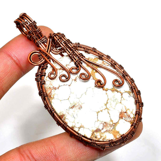 Earth’s Embrace – Copper Wire Picture Jasper Pendant
