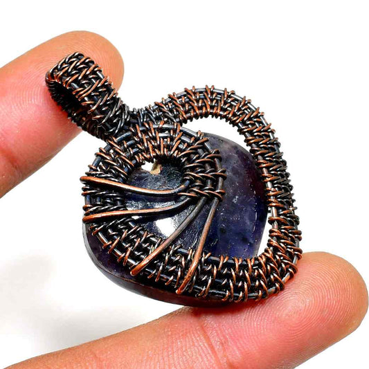 Ezra’s Veil – Mystic Amethyst & Copper Pendant