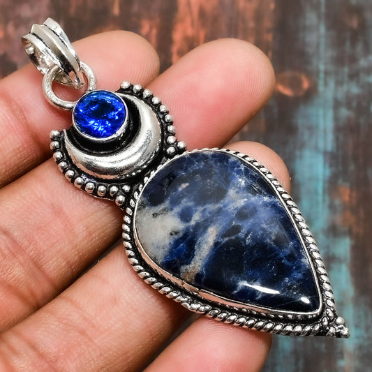 Azure Serenity – Sodalite Silver Pendant