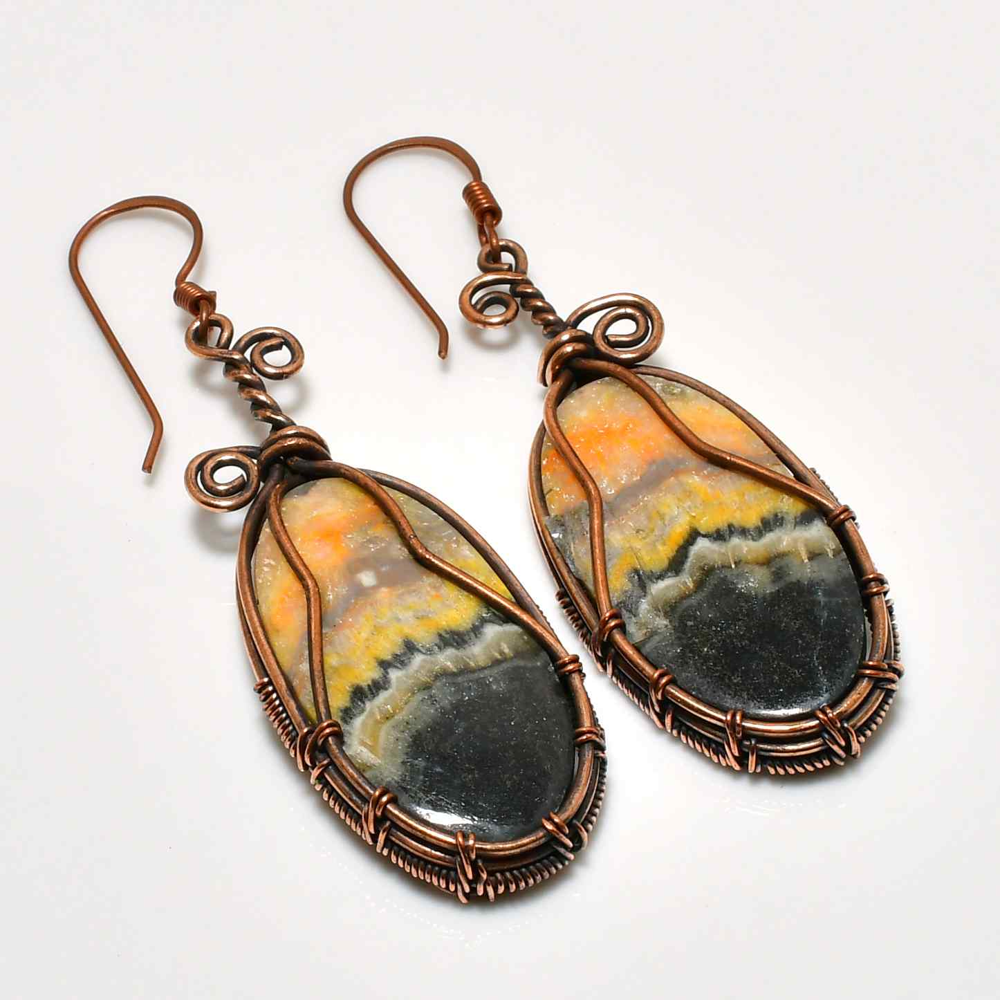 Gaia’s Balance – Copper Agate Earrings