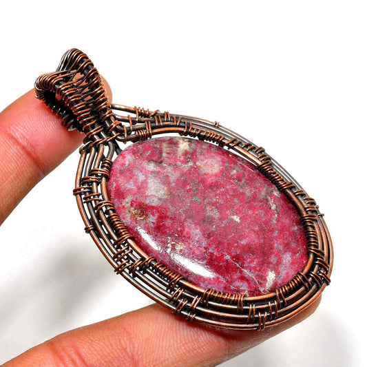 Aria’s Embrace – Rhodonite Copper Pendant