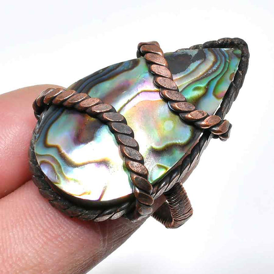 Ocean’s Embrace – Abalone & Copper Ring