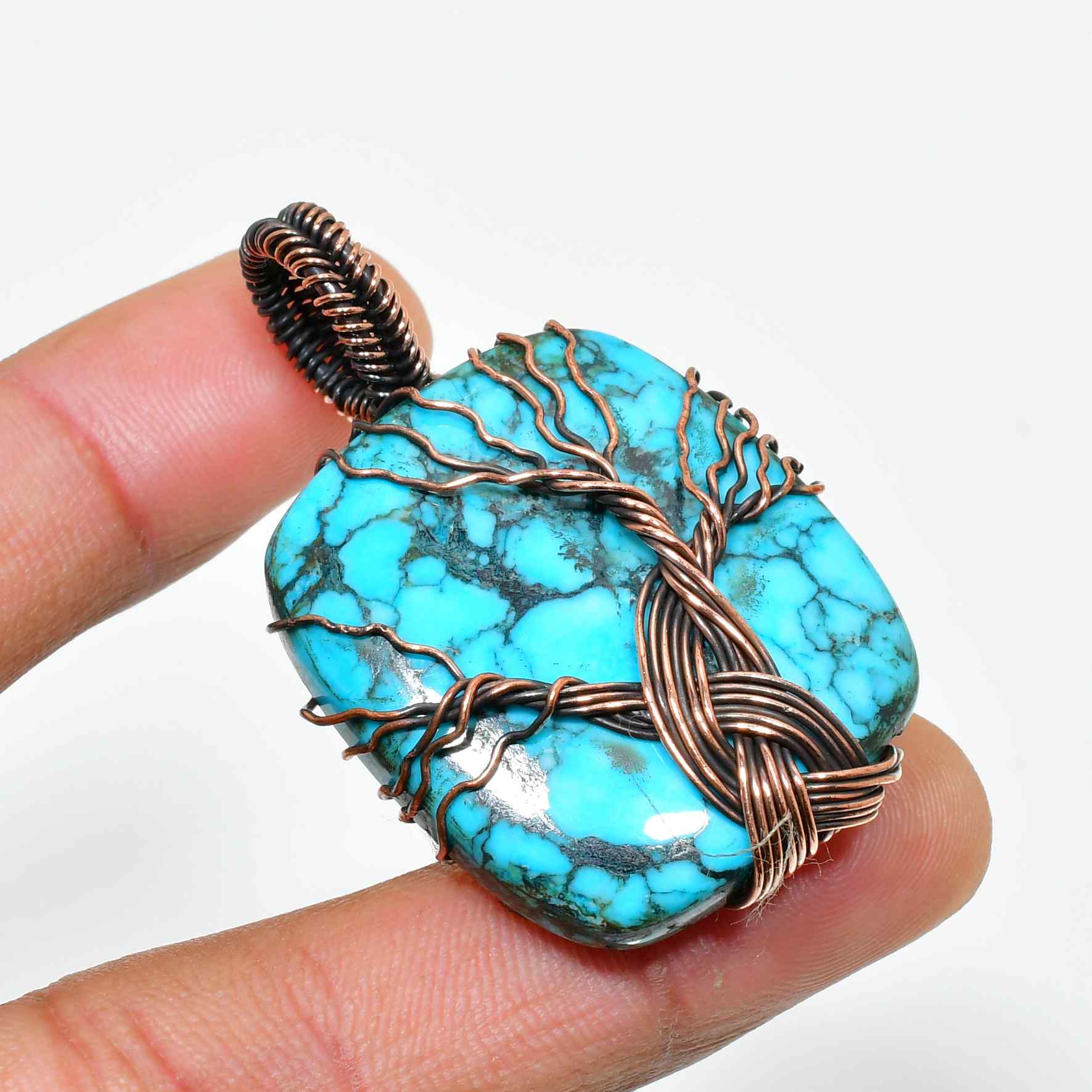 Terra’s Tree – Turquoise Copper Pendant