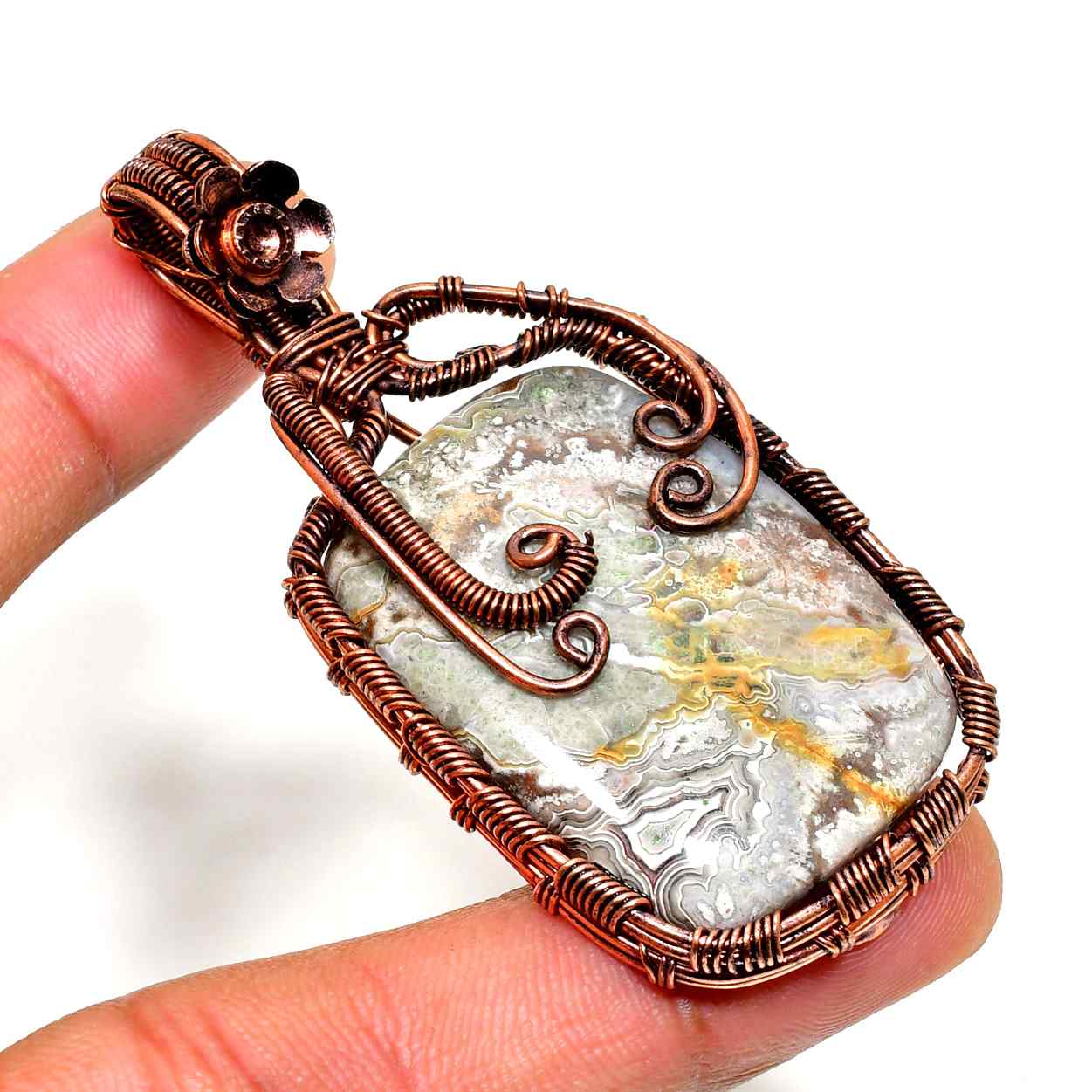 Earthsong – Copper-Wrapped Natural Stone Pendant