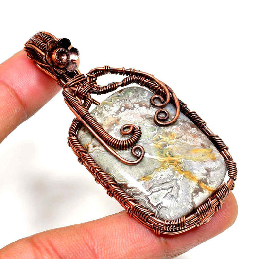 Earthsong – Copper-Wrapped Natural Stone Pendant