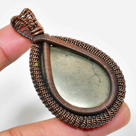 Gaia’s Embrace – Copper-Wrapped Stone Pendant