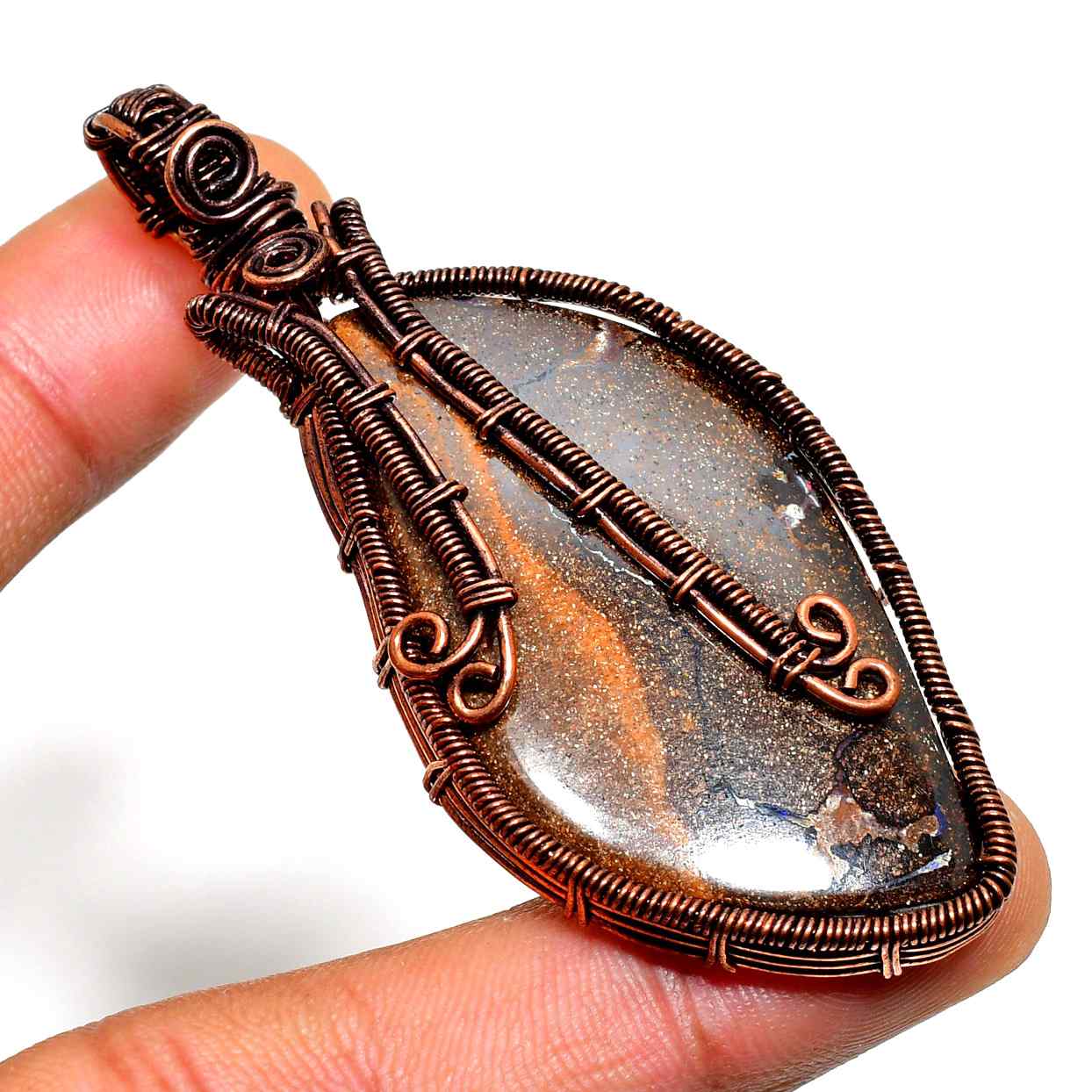 Glimmering Wisdom – Jasper & Antique Bronze Pendant