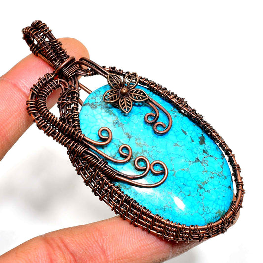 Azure Harmony – Turquoise Bronze Pendant