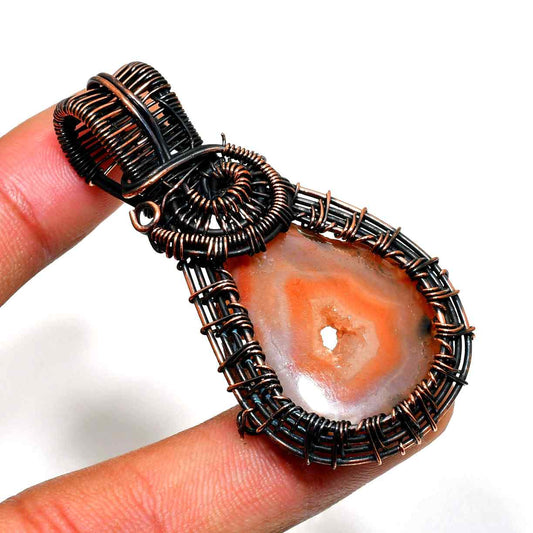 Earth’s Embrace – Dark Copper Agate Pendant