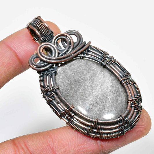 Gaia’s Embrace – Oxidized Copper Gemstone Pendant