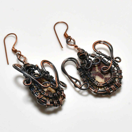 Terra’s Embrace – Agate Copper Earrings