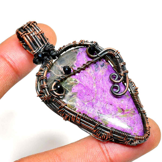 Ezra’s Veil – Handcrafted Amethyst Copper Pendant