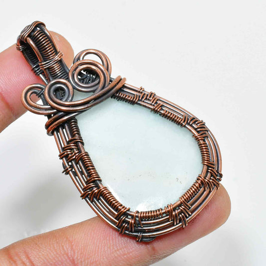 Tranquil Tide – Aquamarine Copper Pendant