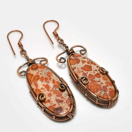 Breezy Canyon – Copper-Wrapped Jasper Earrings
