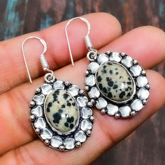 Dalmatian Dream – Sterling Silver Jasper Earrings