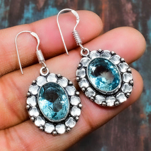 Ocean’s Embrace – Aquamarine & Sterling Silver Earrings