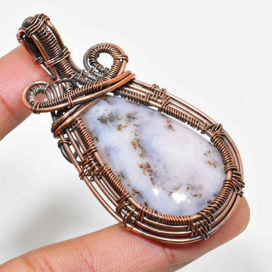 Celestia’s Harmony – Natural Stone Wire Pendant