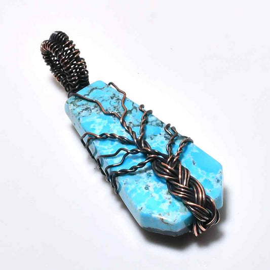 Sky’s Embrace – Turquoise & Oxidized Copper Pendant