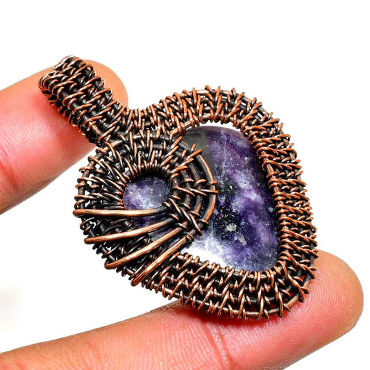 Ezra’s Veil – Amethyst & Copper Mystic Pendant