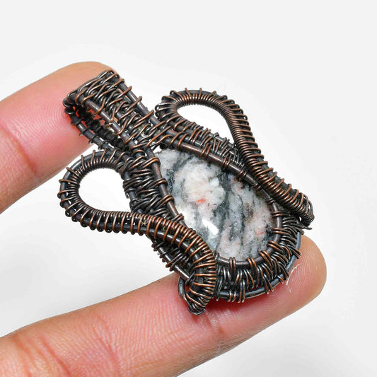 Gaia’s Embrace – Copper-Wrapped Stone Pendant