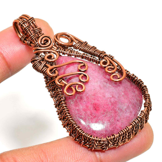 Compassion’s Embrace – Rhodonite Copper Pendant