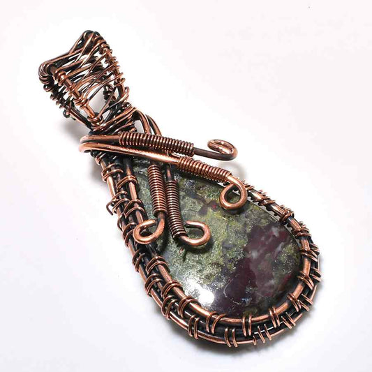 Aura’s Embrace – Oxidized Copper Grounding Gem Pendant