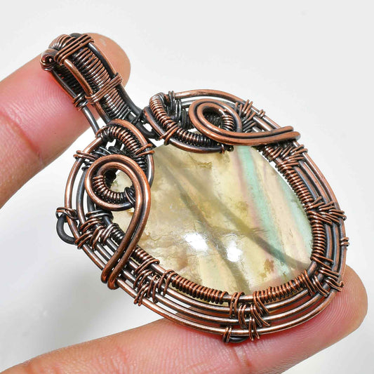 Ezra’s Veil – Labradorite & Oxidized Copper Pendant