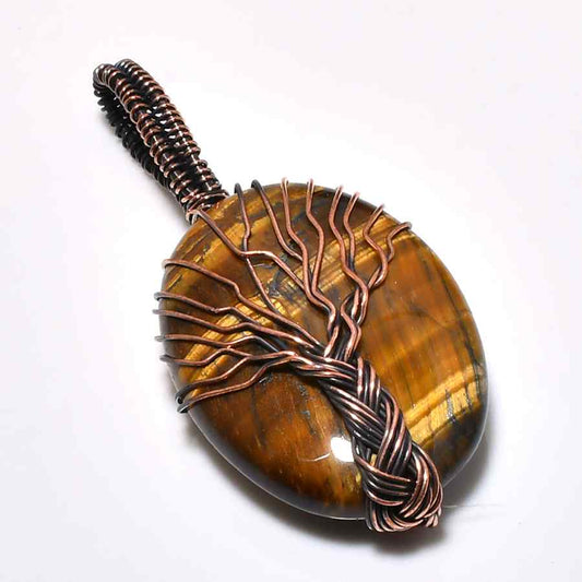 Earth’s Embrace – Tiger’s Eye Copper Pendant