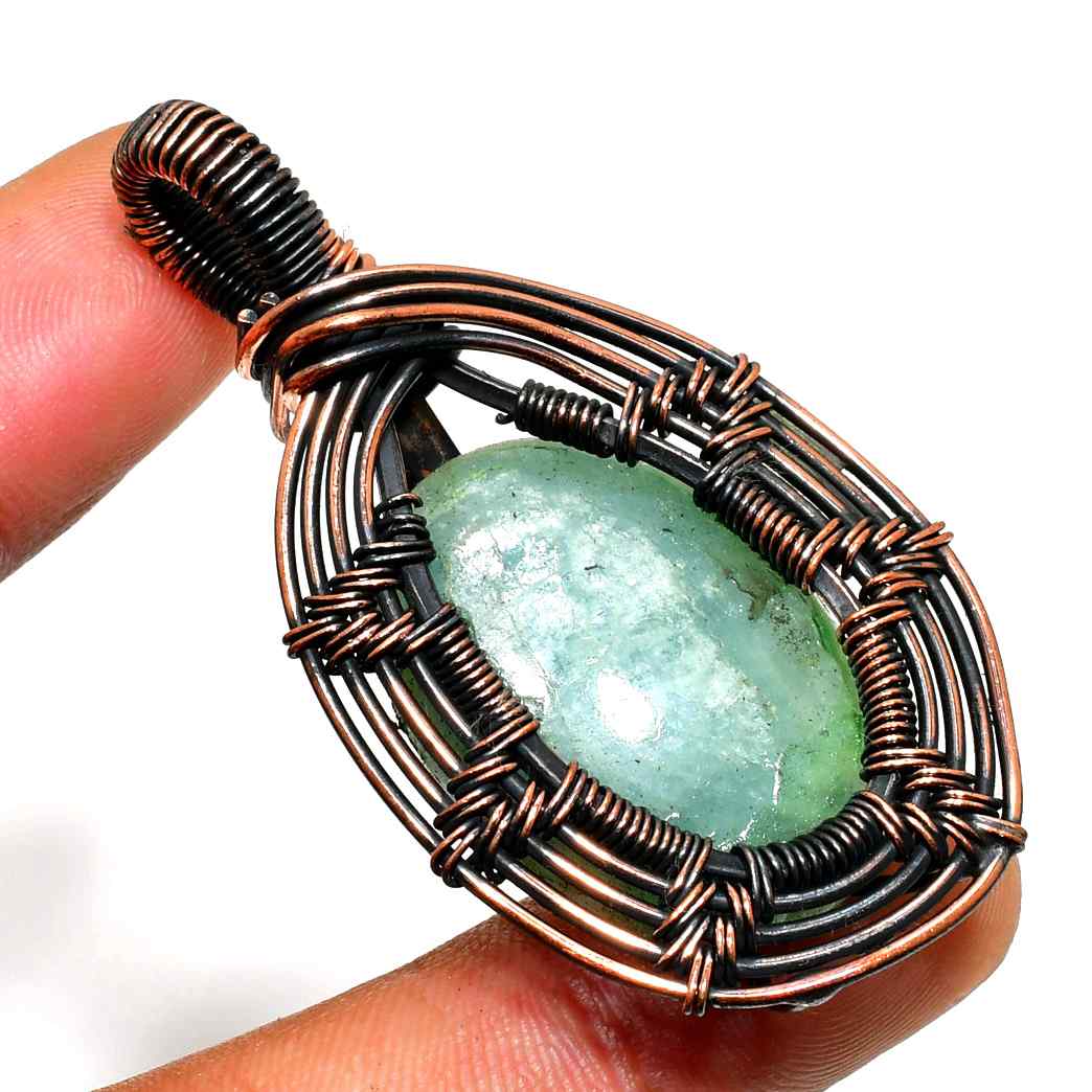 Gaia’s Embrace – Emerald Copper Pendant
