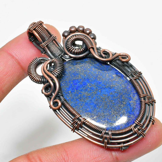 Selene’s Oracle – Lapis Copper Pendant