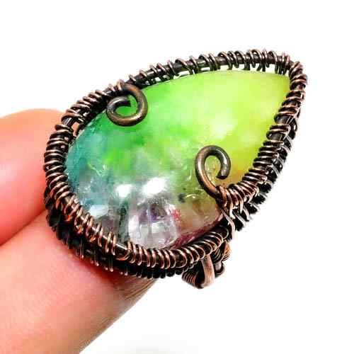 Serenity’s Embrace – Watermelon Tourmaline Copper Pendant