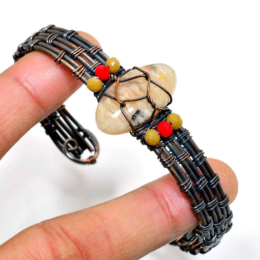 Harmony Bound – Copper & Stone Bracelet