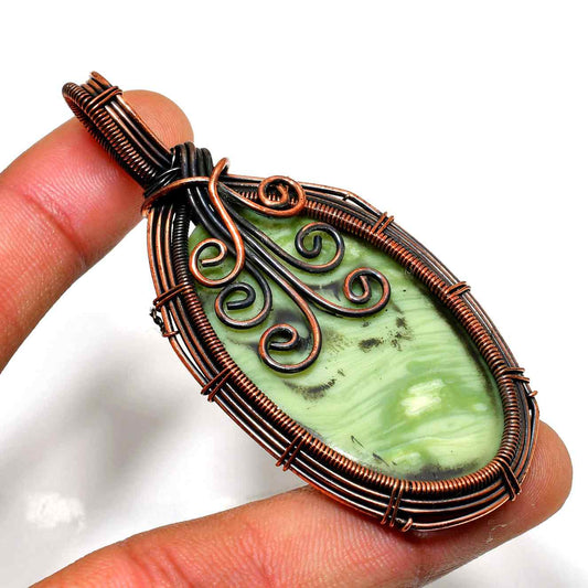 Gaia’s Embrace – Copper-Wrapped Stone Pendant