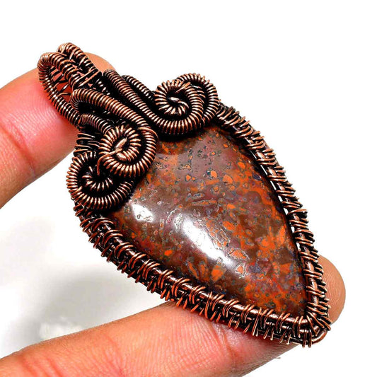 Gaia’s Embrace – Jasper Copper Pendant