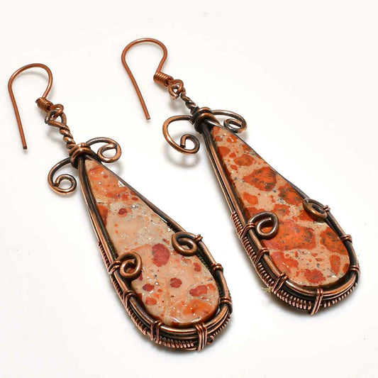 Earthsong Elegance – Jasper & Oxidized Copper Earrings
