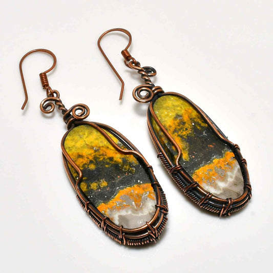 Terra Muse – Copper-Wrapped Gemstone Earrings