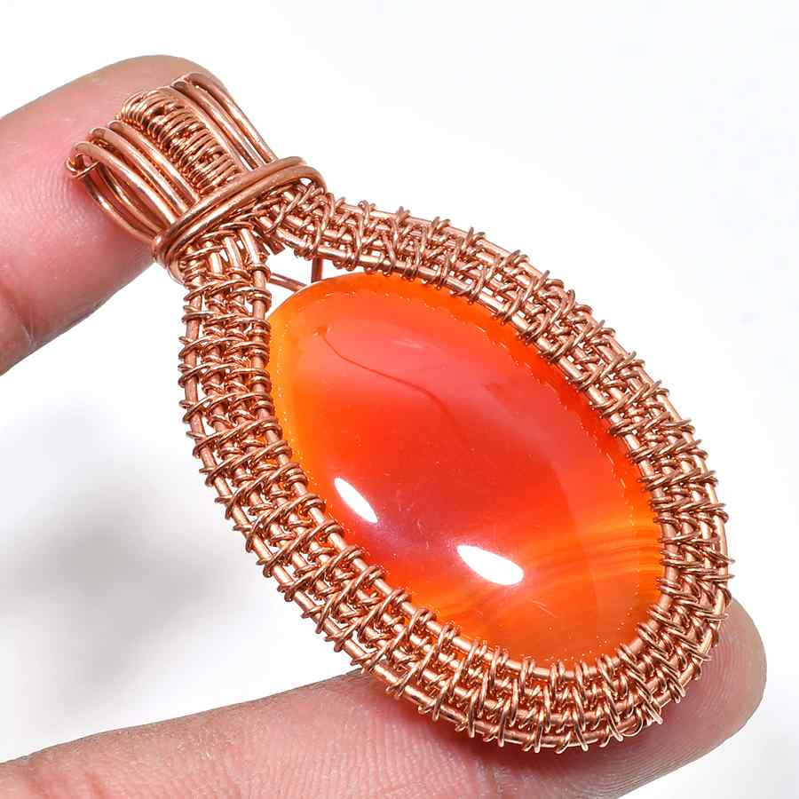 Sunlit Prosperity – Citrine Copper Pendant