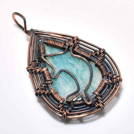 Tranquil Tide – Aqua Stone Copper Pendant