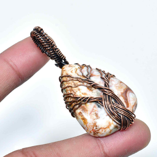 Gaia’s Anchor – Copper-Wrapped Agate Pendant