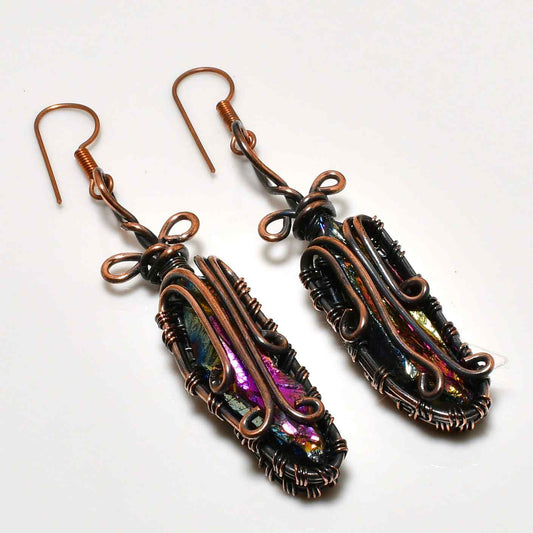 Luna’s Embrace – Amethyst & Copper Earrings