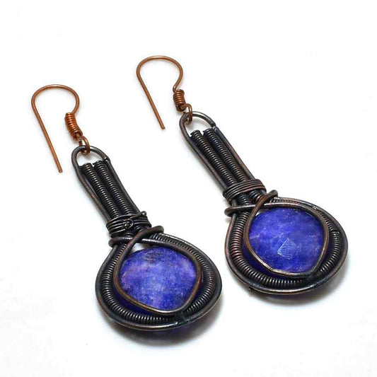 Serenity’s Echo – Lapis Lazuli Copper Earrings