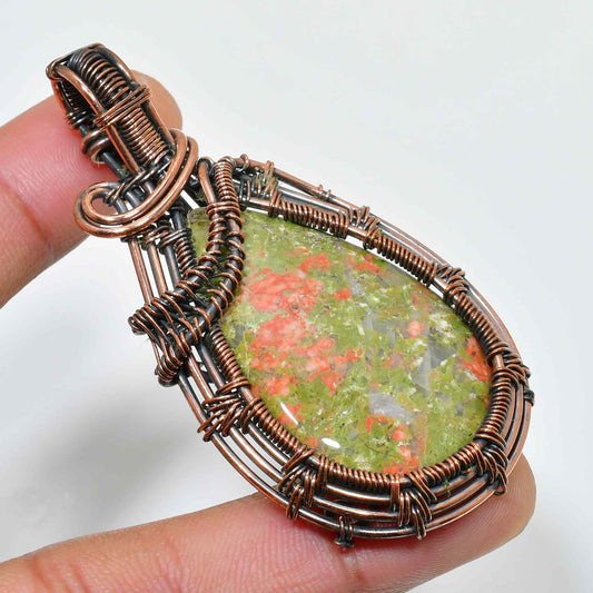 Gaia’s Embrace – Jasper & Oxidized Copper Pendant