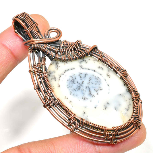 Woodland Tranquility – Dendritic Opal Copper Pendant