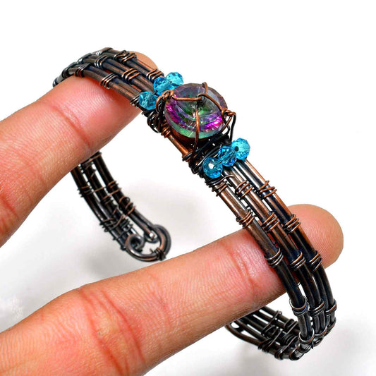 Radiant Harmony – Aura Quartz Copper Bracelet