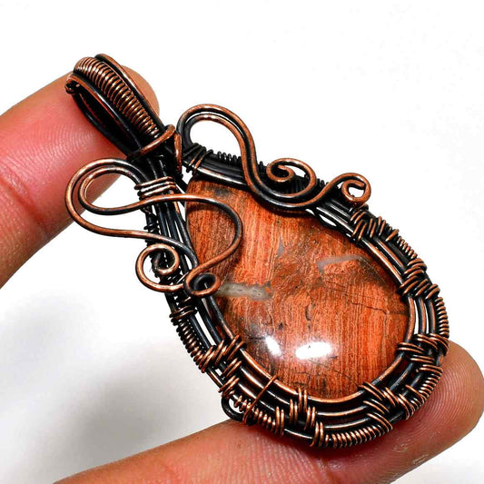 Gaia’s Embrace – Jasper Copper Pendant