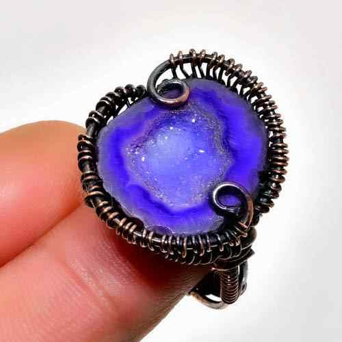 Celestial Harmony – Agate Copper Ring