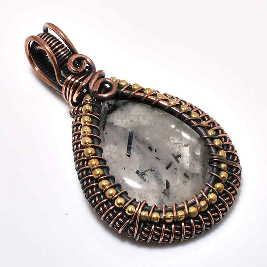 Amethyst Aegis – Oxidized Copper Pendant