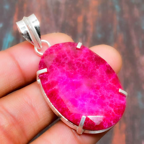 Amara’s Heart – Rhodochrosite Sterling Silver Pendant