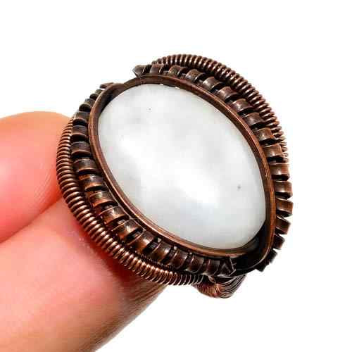 Celestial Embrace – Copper Moonstone Ring