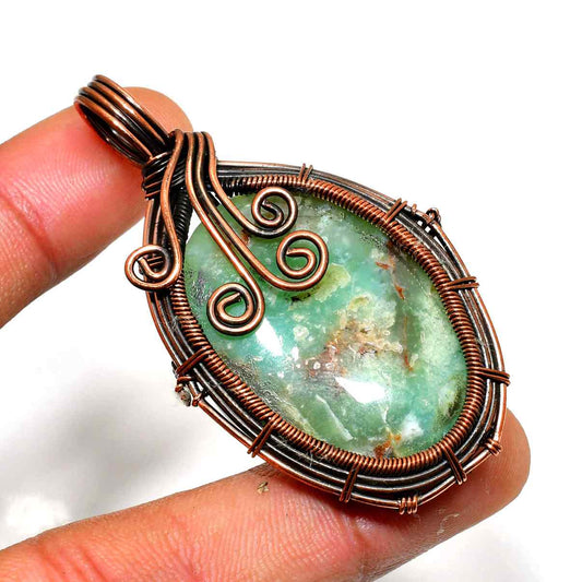 Celestial Stone – Green Aventurine Copper Pendant
